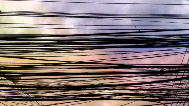 güç elektrik hatları ve Derma fantacy gökyüzü