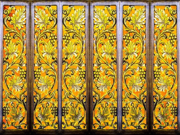 room partition art wood vintage yellow tile and wood art