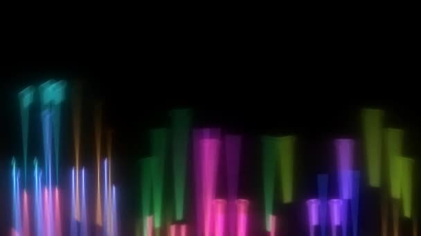 Abstract rainbow blur lights motion up and down with high and low level — Stock Video