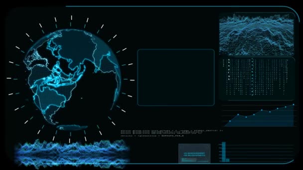 Mapa mundial digital global e investigación tecnológica desarrollaranálisis poment para proteger el ransomware — Vídeos de Stock