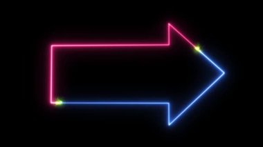 NEON ok pembe mavi renk ve kısa devre kıvılcım yeşil