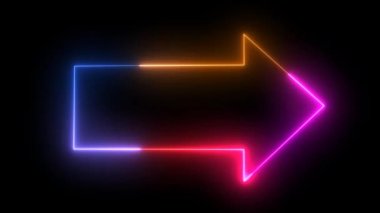 NEON oku kırmızı turuncu mavi renk ışık şekil etrafında hareket eder