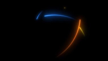 Tüm gökkuşağı neon okları rastgele çarpışma çerçeve sayımı ve sayı etkisi renk boyutunu küçültür