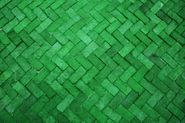 Borrão Antigo Verde Musgo Tijolo Piso Pedras Pavimento Parede Luxo — Fotografia de Stock