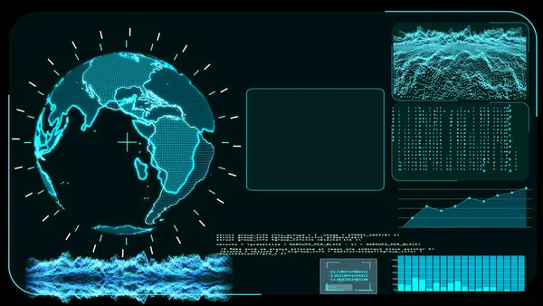 Blue Monitor Digital Global Map Technology Research Develpoment Analysis Program — стоковое фото