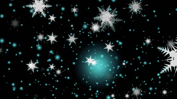 Floco Neve Queda Gelo Poeira Partículas Elemento Para Natal Véspera — Fotografia de Stock