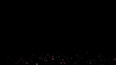Küçük sakura yaprakları yavaşça süzülür ve küçük kırmızı yıldızlarla uçar.