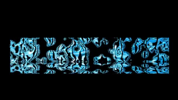 4 K reflet flou eau abstrait propagation marque et transformer l'eau potable lettre majuscule texte avec effet de goutte d'eau vague — Video