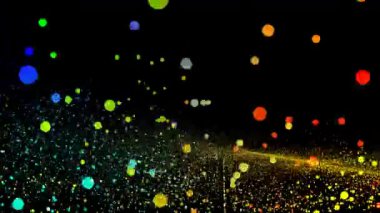 Fütürist soyut gökkuşağı dalgalanması ses müzik boyutu top salınımı, görselleştirme dalgası teknolojisi dijital yüzey