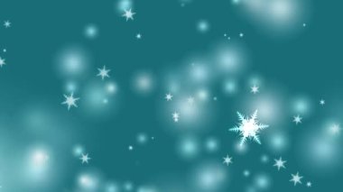 Kara ekran üzerine düşen altı yıldızlı dikenli kanat, Noel ve Noel arifesi için buz parçacıkları elementi.