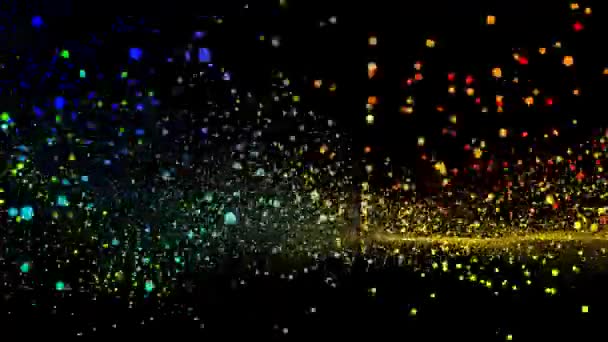 Futuristická abstraktní duhová barevná vlnová dimenze kmitání koulí, vizualizační technologie vln digitální povrch — Stock video