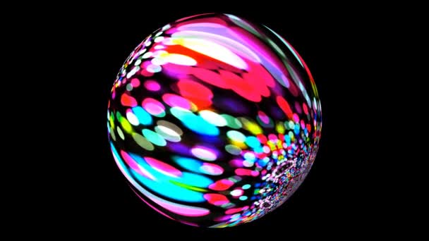 Abstract bal regenboog kleur rollen kijken als twee pauwen spin spiegel reflectie en bewegen fusie — Stockvideo