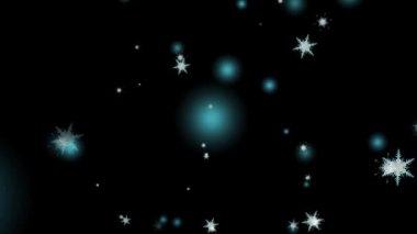 Noel ve Noel arifesi için kar taneleri düşen elmas tanecikleri ve ışık solmuş arka plan