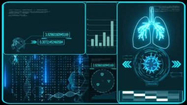 COVID 19 virüsünün analiz aşısı için grafikle birlikte gelecekteki teknoloji araştırmaları ve dijital işlem veri bilgileri geri geldi ve mutasyona uğradı.
