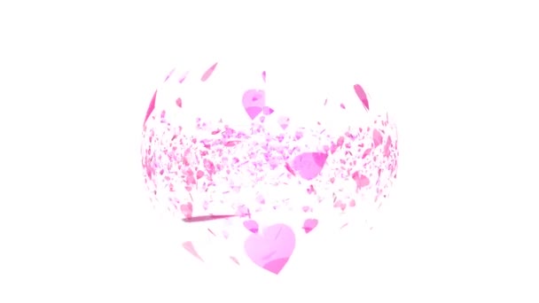 Мільйон листя рожевого сакури падає і літає в повітряній кульці — стокове відео