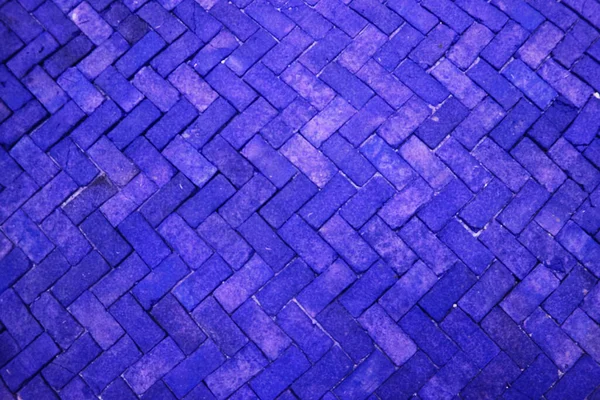 Vervaging Oude Violette Mos Patroon Baksteen Vloer Bestrating Stenen Luxe — Stockfoto
