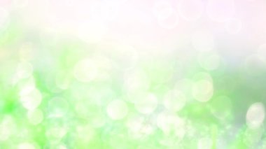 Taze yeşil parıltılı, soyut bulanık yapraklı bahçe çiçekleri.