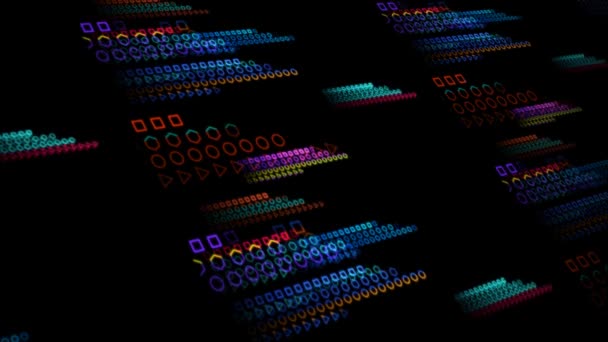 Proceso y análisis holográficos digitales de la tecnología futurista de la computadora cuántica para el fondo colorido abstracto del polígono del big data — Vídeos de Stock