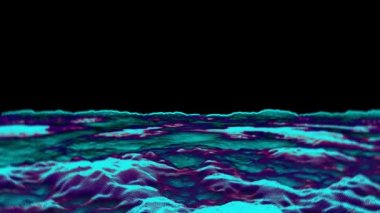 Dalga biçimi ses topu salınımı, görselleştirme dalgası teknolojisi dijital yüzey üzerinde fütüristik kırmızı parlak mavi sinek.