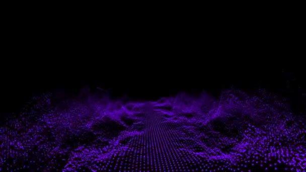 Futuristica astratta forma d'onda audio oscillazione musicale, visualizzazione della tecnologia delle onde sonore superficie digitale — Video Stock