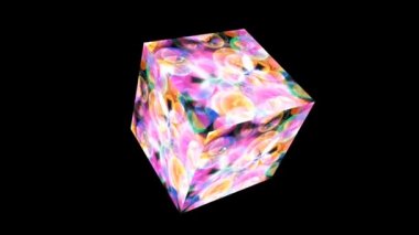 Aqua ve mavi baloncuklu küp pembe kalpler siyah ekranda süzülüyor beyaz yıldız ve mor kalpler temalı sevgililer günü ve aşk filmi