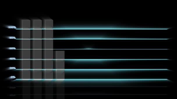 Reflexion Balkendiagramm zeigt anhaltendes Wachstum von Produkten und Dienstleistungen — Stockvideo