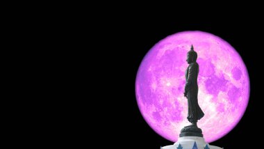 Dolunay ve Buda gece gökyüzünde yedi günlük bir görünüme sahip, Makha Bucha Günü Şubat 'ta ya da Mart' ta dolunay olur.