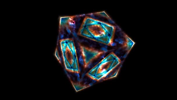 Pandora magia eterna llama cubo vacío núcleo de la superficie de energía y liberación rápida de energía antigua — Vídeo de stock