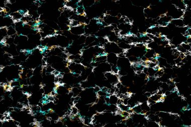 Siyah mermer lüks iç plan üzerinde sarı gri beyaz gök gürültüsü deseni