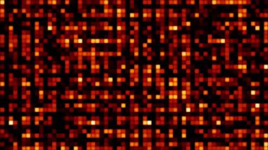 görselleştirme dalgası teknolojisi dijital yüzey arkaplanı, canlandırma soyut ateş tonunun kare ışık parçacıkları dalgalanma deseni