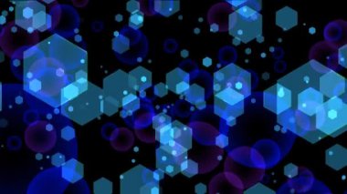 kabarcıklar mor mavi renk yüz altıgen çok boyutlu uçan hareket siyah ekran arkaplan