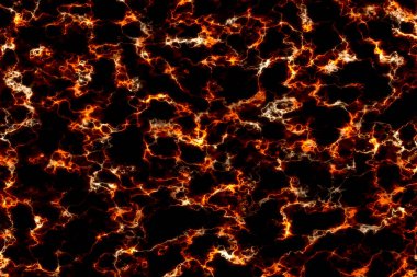 Siyah mermer lüks iç plan üzerinde lav alevi yanan sıcak mineral hattı dokusu