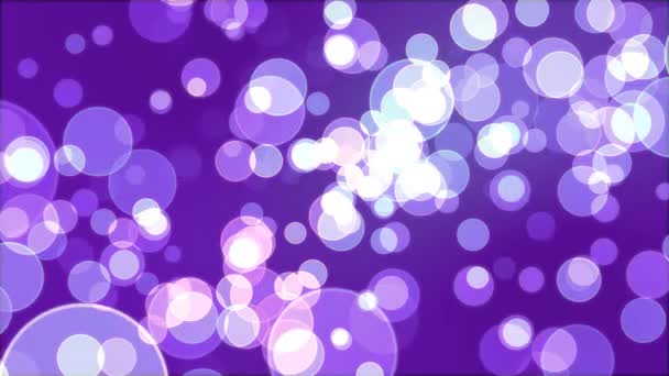Барвистий фіолетовий світло-бульбашковий боке розмивання виводить темний екран фону — стокове відео