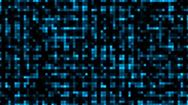Futuristické abstraktní malá čtvercová vlna technologie vizualizace modrý tón digitální povrch pozadí — Stock video
