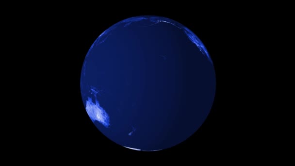 Geomap blue tone world map, elements of this image provided by NASA — 图库视频影像