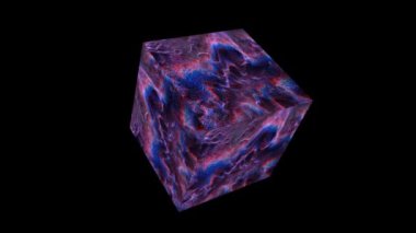 küp kuantum bilgisayar soyut milyon parçacık topları büyük veri dijital teknoloji dalga formu