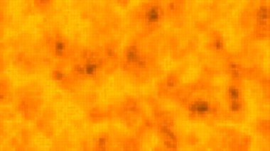 Mozaik soyut ışık ve sıcak havada süzülen sarı ateş dalgalanması