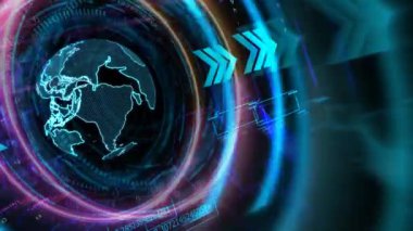 Büyük veri ve matris çokgen arkaplanı için dijital dünya holografik süreci ve analizi olan kuantum bilgisayar boyutu dijital halka geleceksel teknolojisi