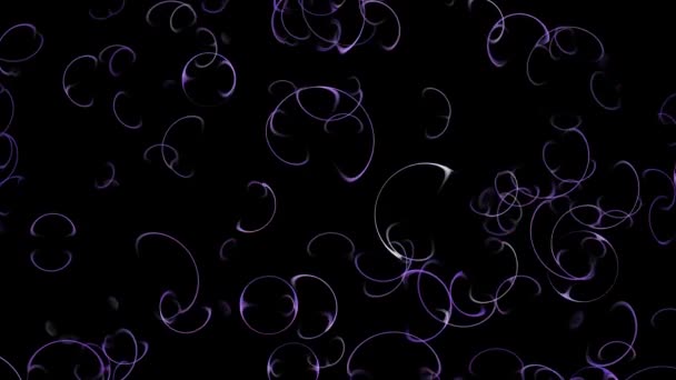 Отражение границ пузырей, эффект случайного затухания на половину текстуры пузырей на черном экране — стоковое видео