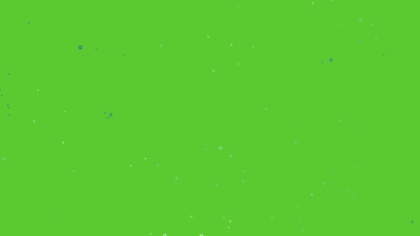 Aqua blue white kleine Blasen, die auf dem grünen Bildschirm auf der Wasseroberfläche schweben — Stockvideo
