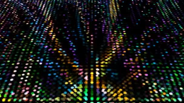 Particules balle danse rythme abstrait coloré spot lumière laser énergie rapide clignotement — Video