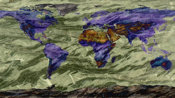 Wold Mappa Fatta Duro Granito Pietra Texture Superficie Sfondo — Foto Stock