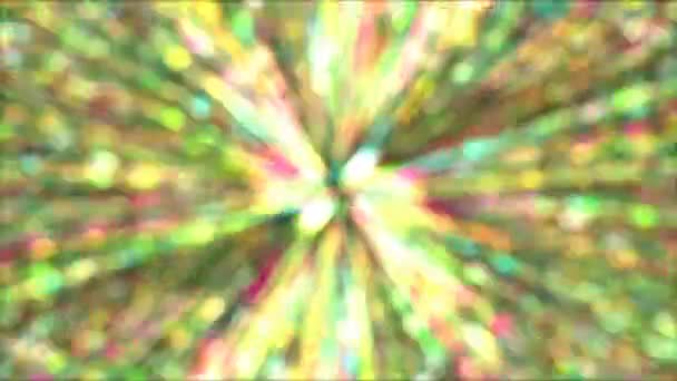 Estrella abstracta explosión simulación millones desenfoque resplandor arco iris luz — Vídeo de stock