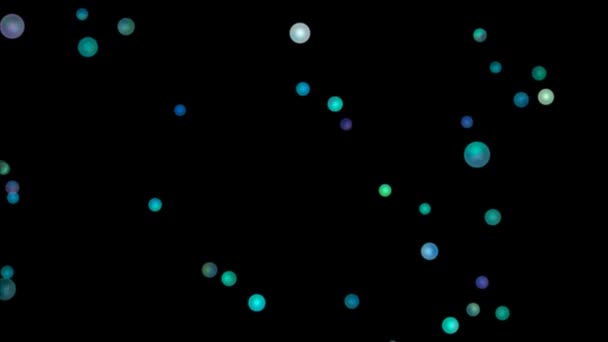 Perlenblasen Kugel schwebt oben Multi-Size auf dunklem Hintergrund — Stockvideo