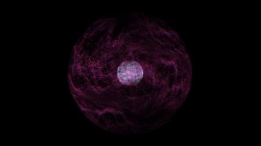 Soyut renkli çekirdek, görselleştirme dalgası teknolojisi dijital menekşe enerji küresi yüzeyi ve gökkuşağı gücü dışarıda oluşturulur