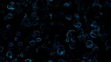 Su su, soyut animasyon ve yüzeyin altında küçük kabarcıklar.