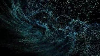 soyut su milyon parçacık büyük veri dijital teknolojisi hareket ediyor