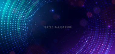 Karanlık arka planda ışık efektiyle parlayan fütürist ışıltı. Galaksi konsepti. Vektör illüstrasyonu