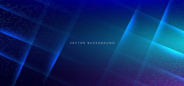 Soyut geometrik diyagonal çizgiler koyu mavi arka planda hızlanır. Yüksek hızlı hareket kavramı. Vektör illüstrasyonu