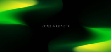 Koyu arkaplanda soyut yeşil eğim. Pankart, broşür ve sunum kullanırsın. Vektör illüstrasyonu